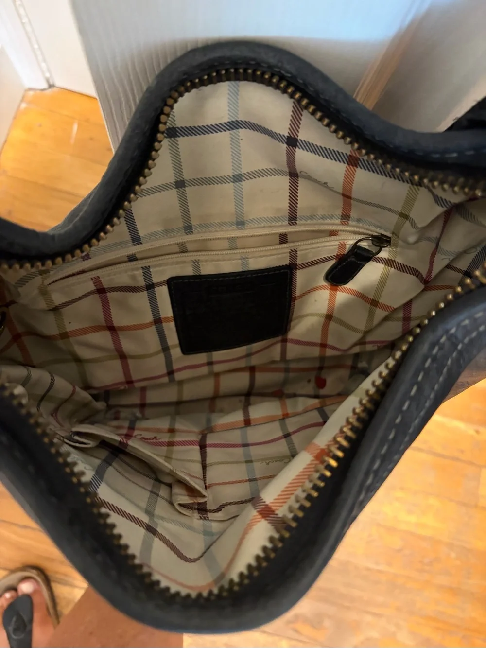 Everyday Black Leather Hobo Shoulder Bag